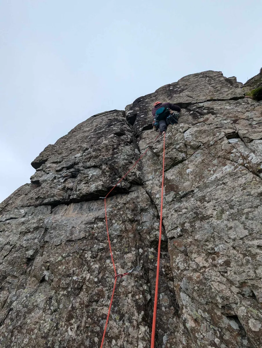 Me on our new route on Gometra...